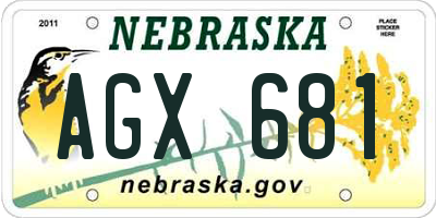 NE license plate AGX681