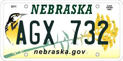NE license plate AGX732