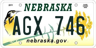 NE license plate AGX746