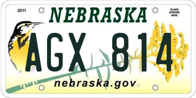 NE license plate AGX814