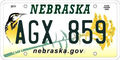 NE license plate AGX859