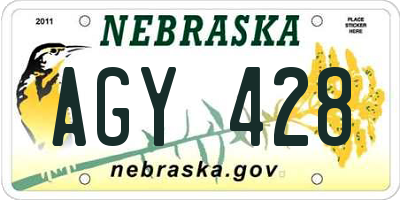 NE license plate AGY428