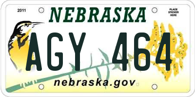 NE license plate AGY464