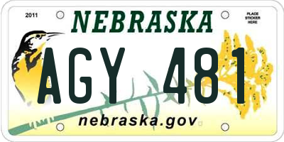 NE license plate AGY481