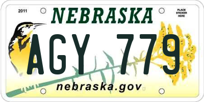 NE license plate AGY779