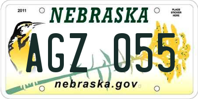 NE license plate AGZ055