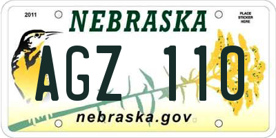 NE license plate AGZ110