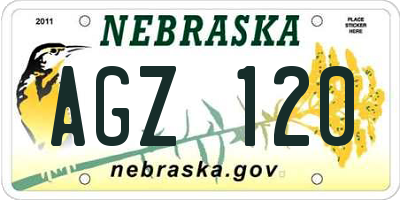 NE license plate AGZ120