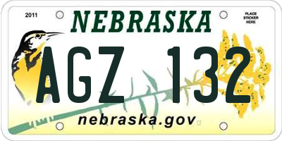 NE license plate AGZ132