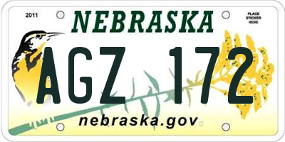 NE license plate AGZ172