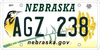 NE license plate AGZ238