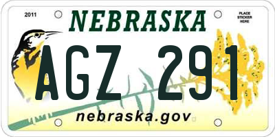 NE license plate AGZ291