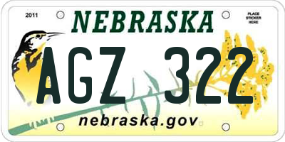 NE license plate AGZ322