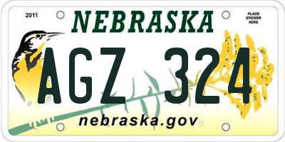 NE license plate AGZ324