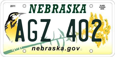 NE license plate AGZ402