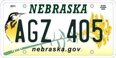 NE license plate AGZ405