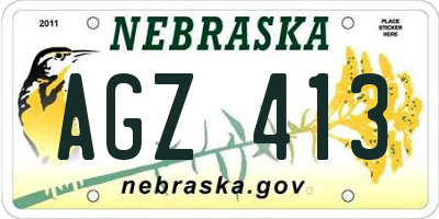 NE license plate AGZ413