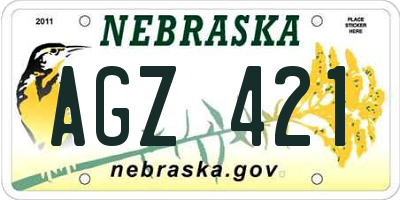 NE license plate AGZ421