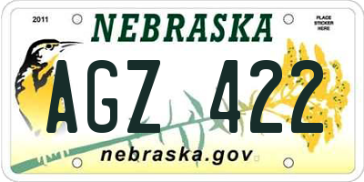 NE license plate AGZ422