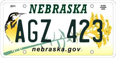 NE license plate AGZ423