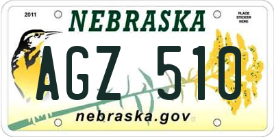 NE license plate AGZ510