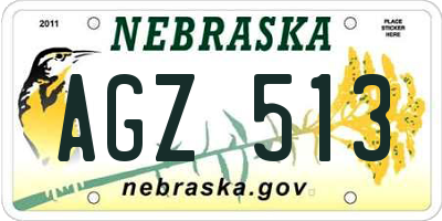 NE license plate AGZ513