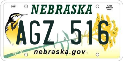 NE license plate AGZ516