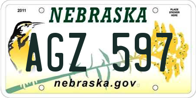 NE license plate AGZ597