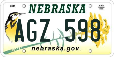 NE license plate AGZ598