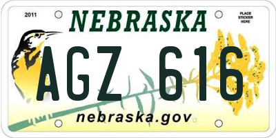 NE license plate AGZ616