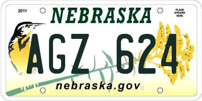 NE license plate AGZ624