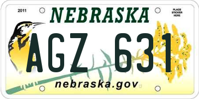 NE license plate AGZ631