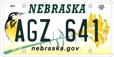 NE license plate AGZ641