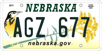 NE license plate AGZ677