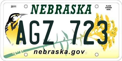 NE license plate AGZ723