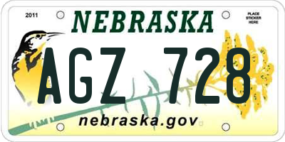 NE license plate AGZ728