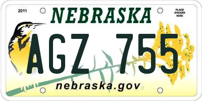 NE license plate AGZ755