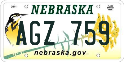 NE license plate AGZ759