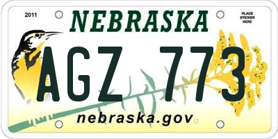 NE license plate AGZ773