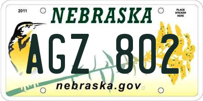 NE license plate AGZ802