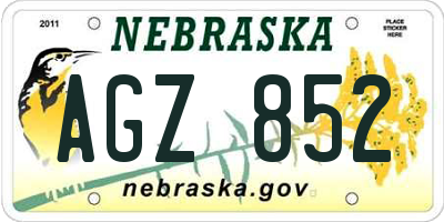 NE license plate AGZ852