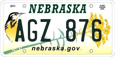 NE license plate AGZ876