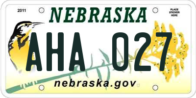 NE license plate AHA027