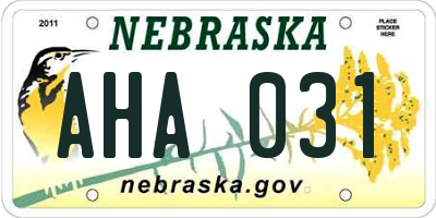 NE license plate AHA031