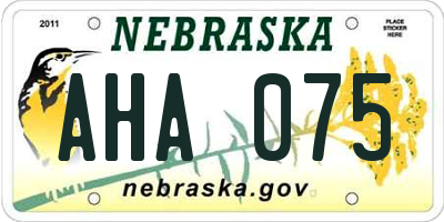 NE license plate AHA075