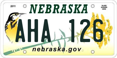 NE license plate AHA126
