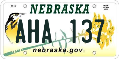 NE license plate AHA137