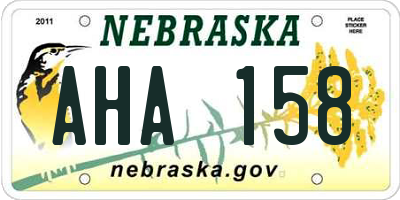 NE license plate AHA158