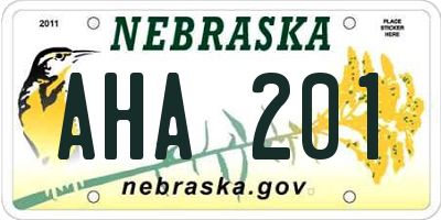 NE license plate AHA201