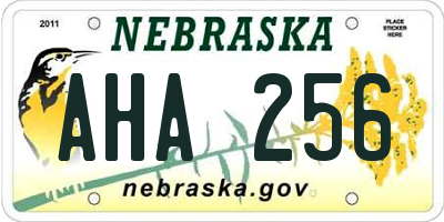NE license plate AHA256
